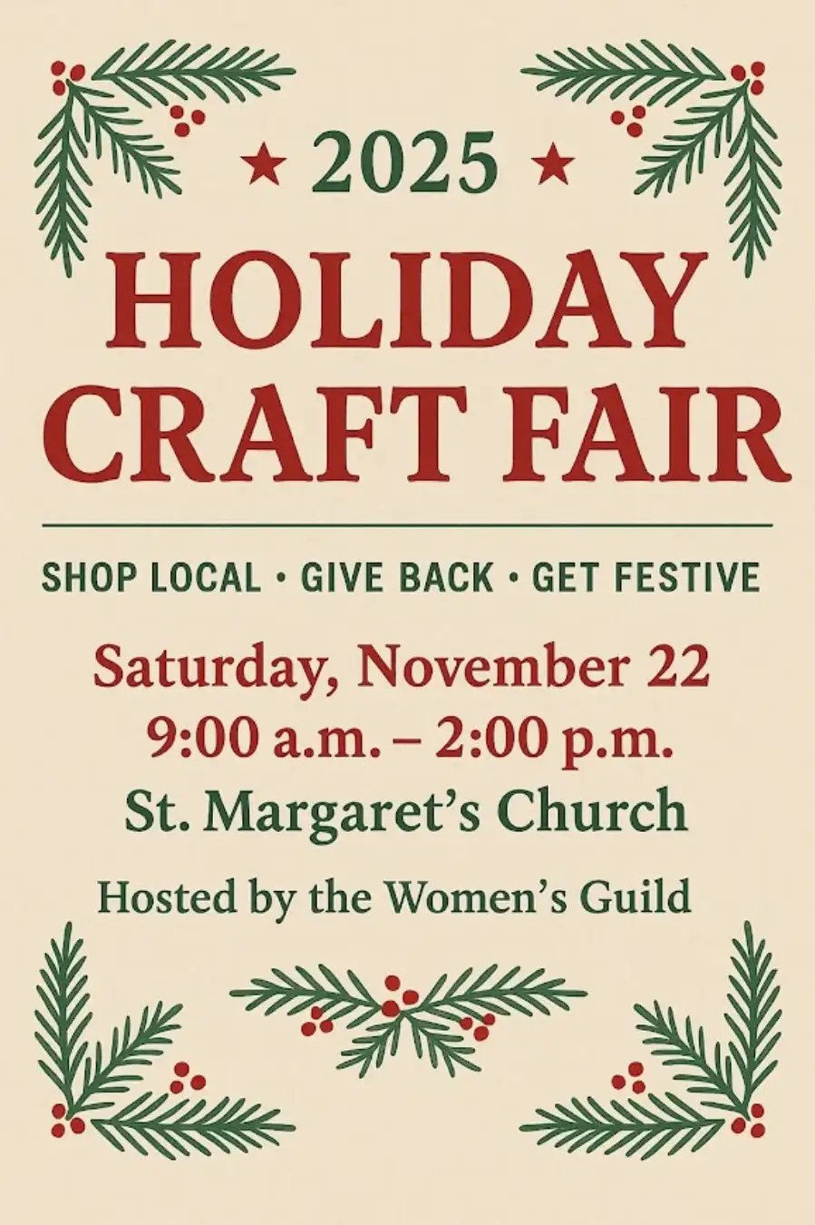 Main Image Supporting the Content of St. Margaret's Church Holiday Craft Fair